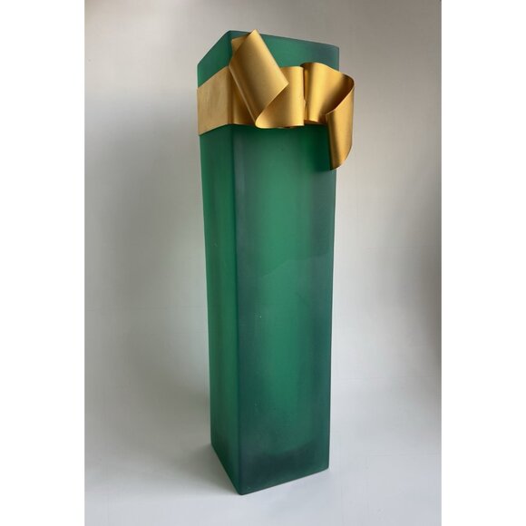 Martha Sturdy Resin Vase Rare Green Golden Bow - Picture 3 of 13